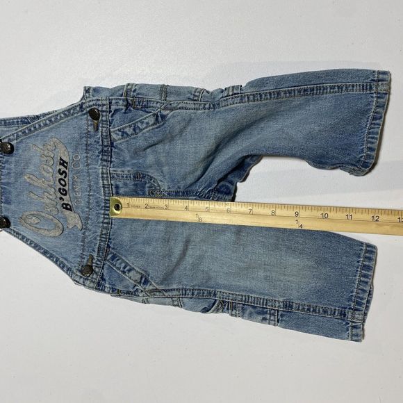Osh Kosh B' Gosh Toddler Dakota Wash Overalls Blue Denim Embroidered - Picture 8 of 10